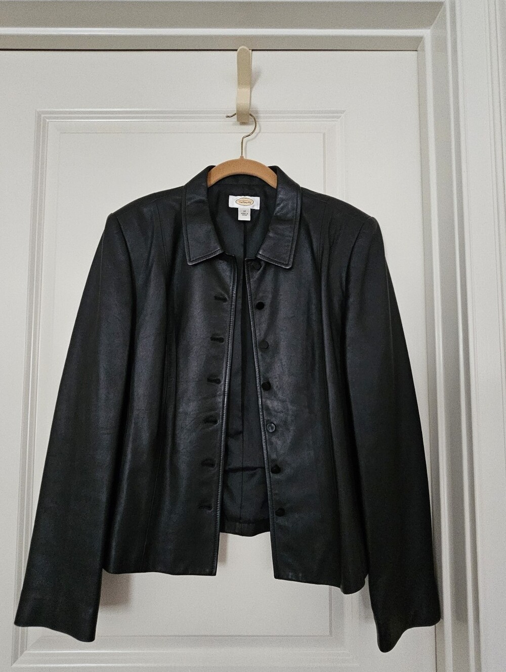 EUC - Talbots Leather Jacket Black - 12